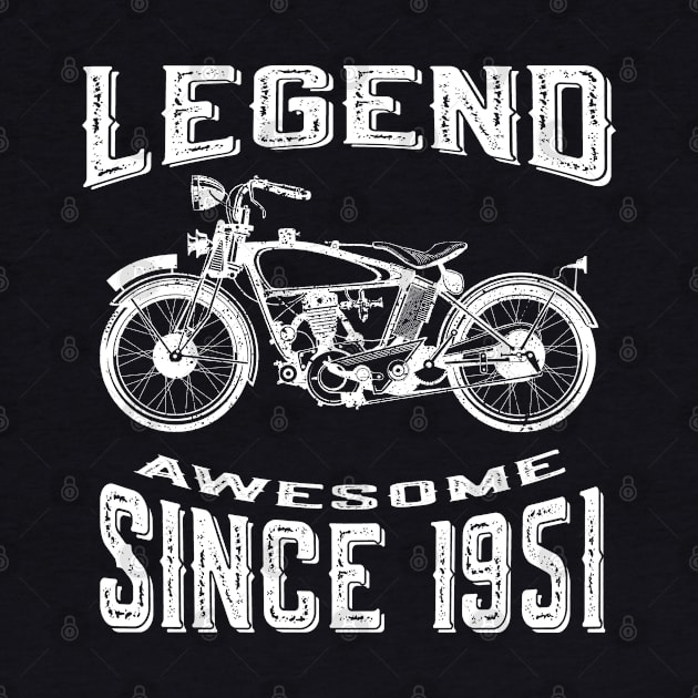 Vintage Motorcycle LEGEND Awesome Since 1951 by Jas-Kei Designs